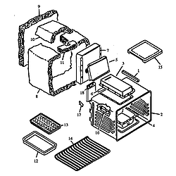 RSF3400UL Gas Range Oven assembly Parts diagram