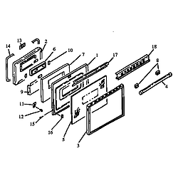 RSK3700UL Gas Range Oven door assembly Parts diagram