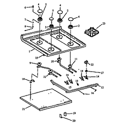 RSK3700UWW Gas Range Sealed burner Parts diagram