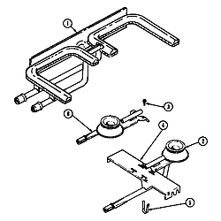 SEG196W Slide-In Range Burner/manifold assembly (seg196) (seg196-c) Parts diagram