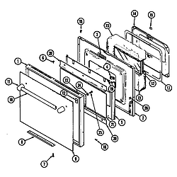 SEG196W Slide-In Range Door (wht) (seg196w) (seg196w-c) Parts diagram