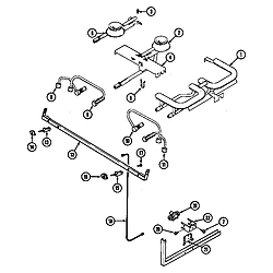 SEG196W Slide-In Range Gas controls (wht) Parts diagram