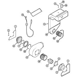 SVD48600B Gas/Electric Slide-In Range Blower & convect assy. Parts diagram