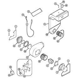 SVD48600P Gas/Electric Slide In Range Blower & convect assy. Parts diagram