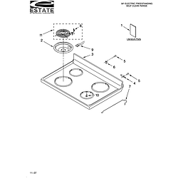 TES325MQ5 Free Standing - Electric Cooktop Parts diagram