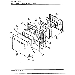 W130 Wall Oven Door Parts diagram