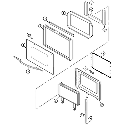 W27100W Electric Wall Oven Door Parts diagram