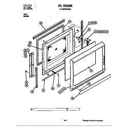 W276W Microwave Door (upper) Parts diagram
