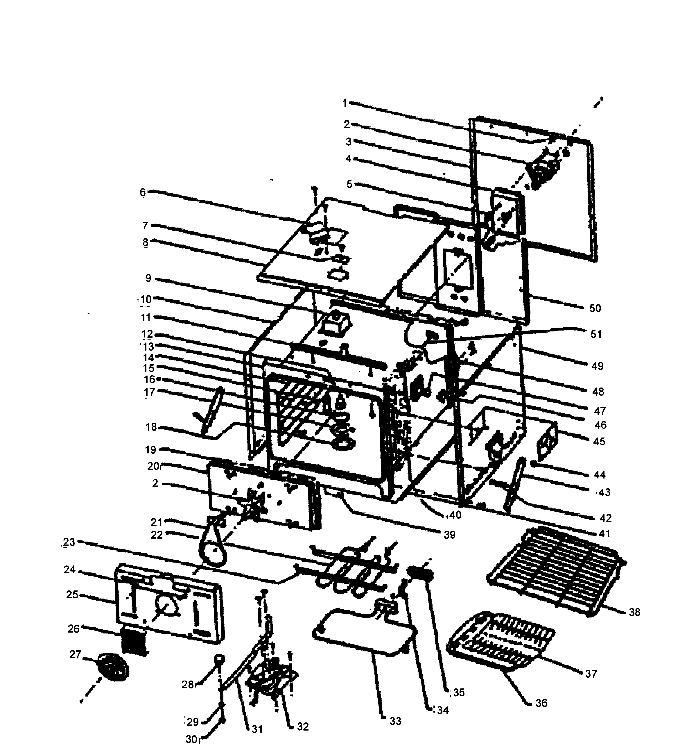 W305 Oven Oven assy Parts diagram