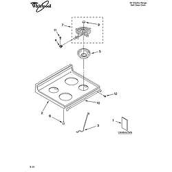 WHP54803 Free Standing - Electric Cooktop Parts diagram