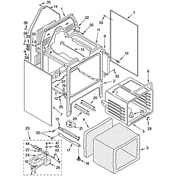 WHP54803 Free Standing - Electric Oven chassis Parts diagram