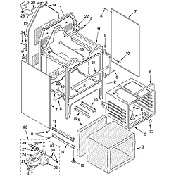 WLP85800 Free Standing - Electric Oven chassis Parts diagram