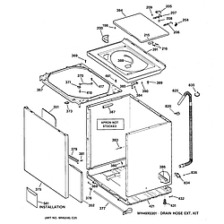 WNSB8060B0WW Washer Cabinet, cover & front panel Parts diagram