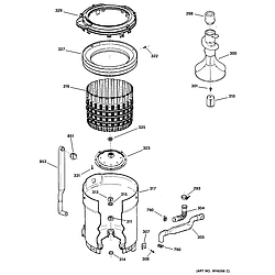 WNSB8060B0WW Washer Tub, basket & agitator Parts diagram
