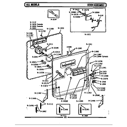 WU1000 Dishwasher Door assembly Parts diagram