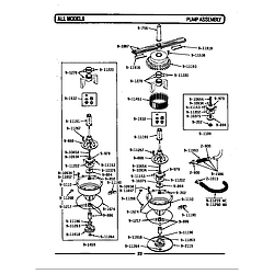 WU1000 Dishwasher Pump assembly Parts diagram
