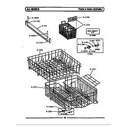 WU1000 Dishwasher Track & rack assembly Parts diagram