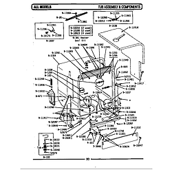 WU1000 Dishwasher Tub assembly & components Parts diagram