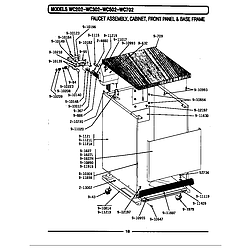 WU502 Dishwasher Faucet assy, cbnt, front pnl & base (wc) (wc502) Parts diagram