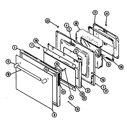WW2750B Electric Wall Oven Door Parts diagram