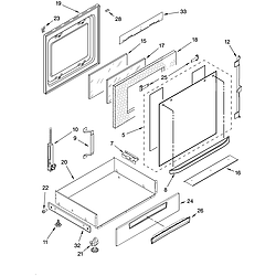 YGY398LXPB00 Slide In Range Electric Door and drawer Parts diagram