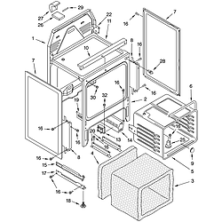 YKERC507HW0 Free Standing Electric Range Oven chassis Parts diagram