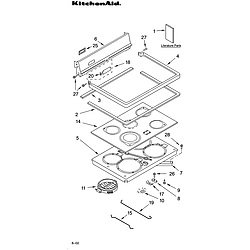 YKERC507HW2 Free Standing Electric Range Cooktop Parts diagram