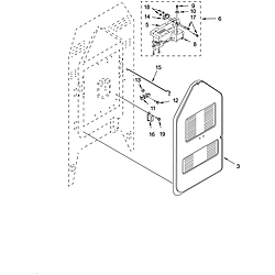 YKERS507HWO Free Standing Electric Range Rear chassis Parts diagram