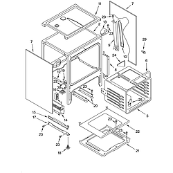 YKGRT607HS5 Free Standing Gas Range Oven chassis Parts diagram